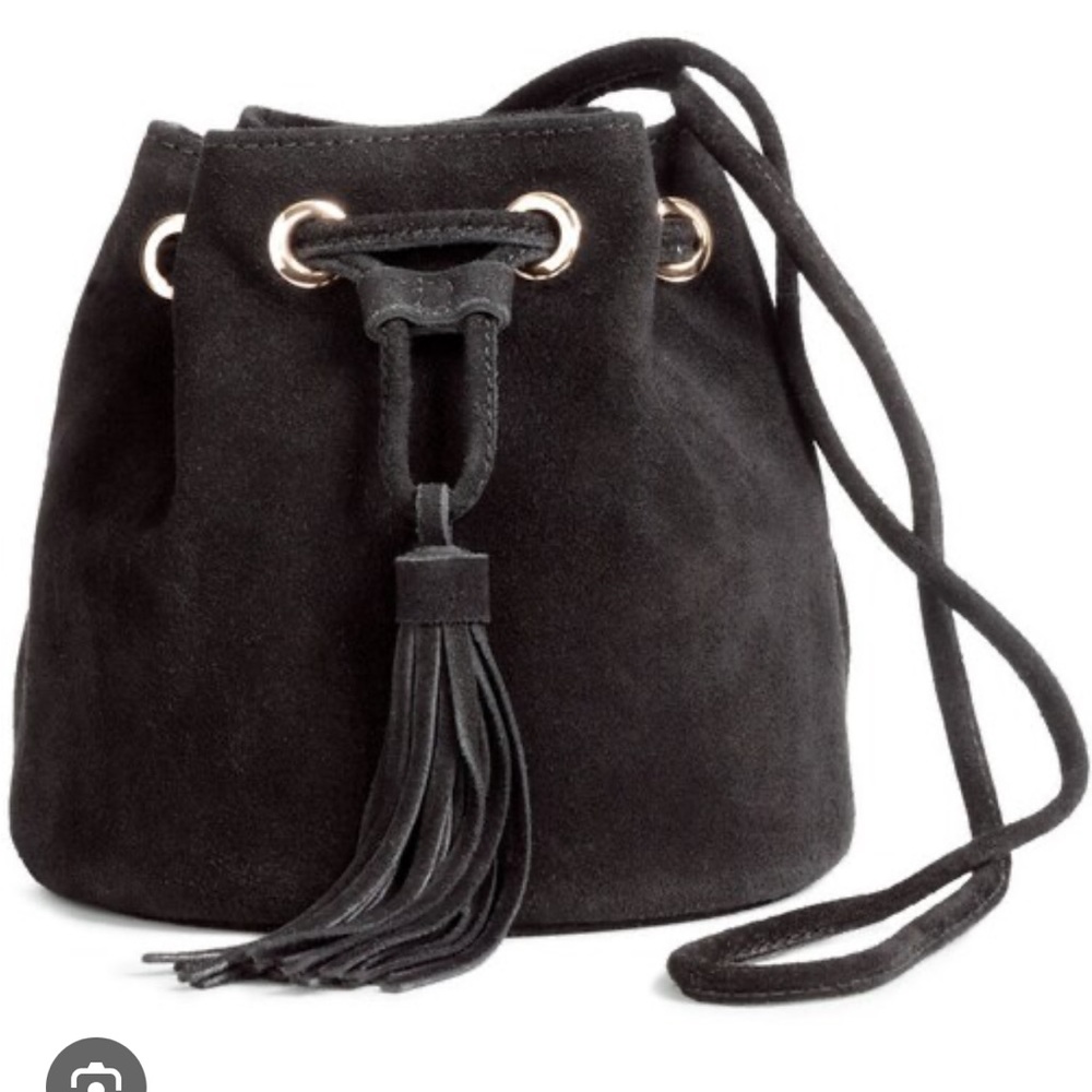 Bundle 3 for $30 H&M premium black suede leather bucket bag
